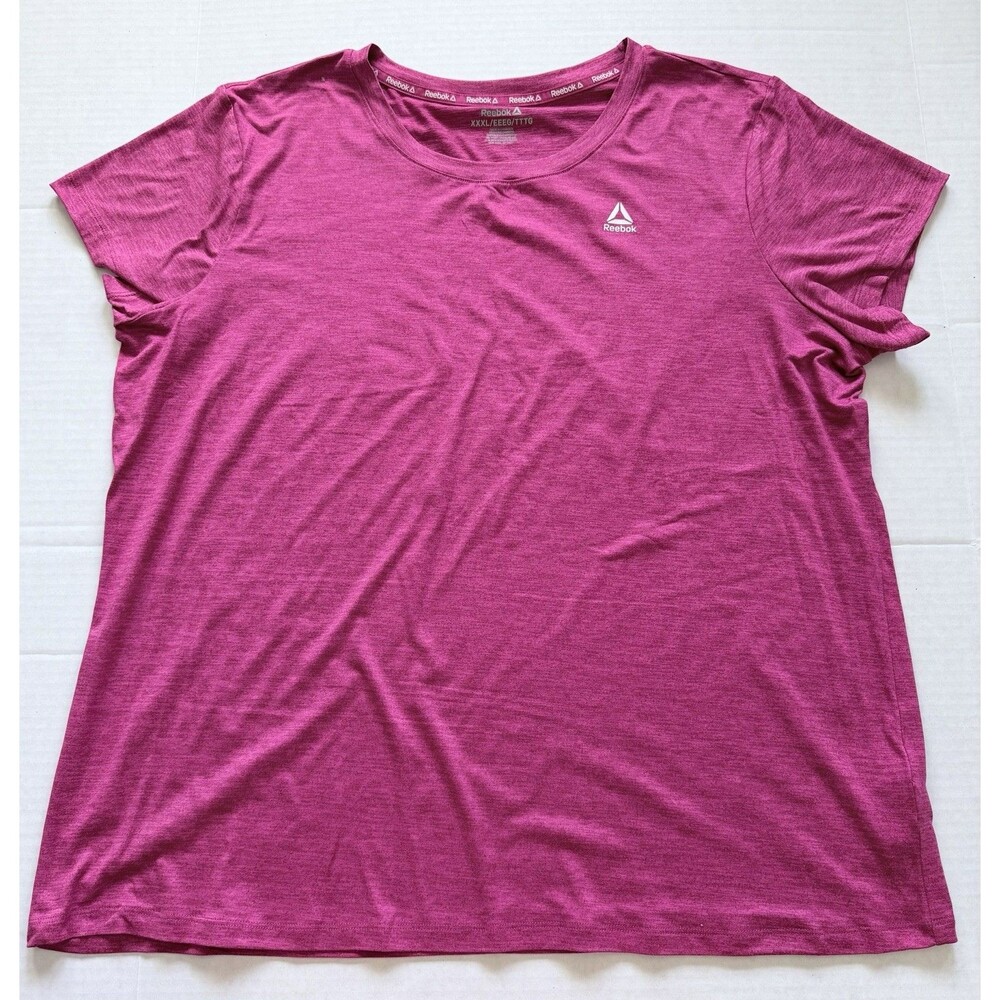 Reebok Hot Pink Activewear Top 3X Plus Short Sleeve Crew Neck Gorpcore